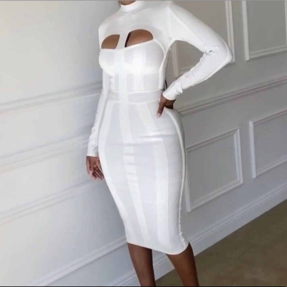 House Of CB Azaria White Bandage Dress